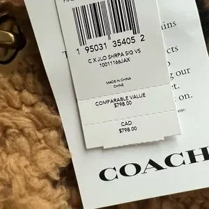 【Coach】Coach X Jennifer Lopez Sherpa Signature Vest NWT Coach X Jennifer Lopez JLO Sherpa Signature Vest Small